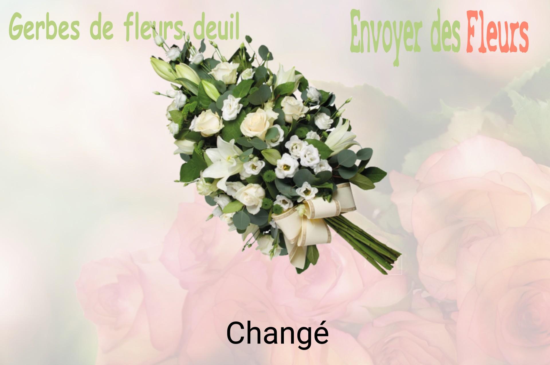 Gerbe de fleurs de deuil livrée à Changé